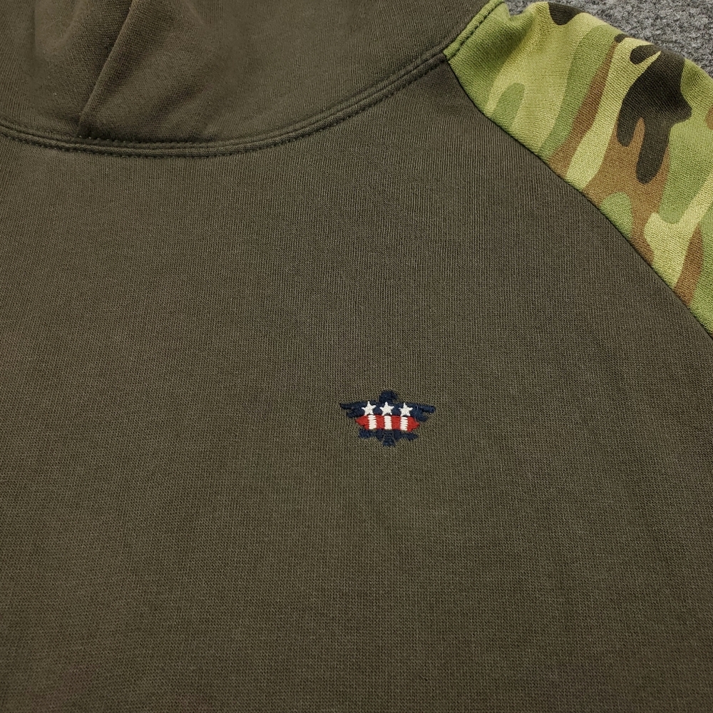 Denim & Supply Ralph Lauren Hoodie XL Camo Sweatshirt American Flag Y2K Grunge - Picture 6 of 8